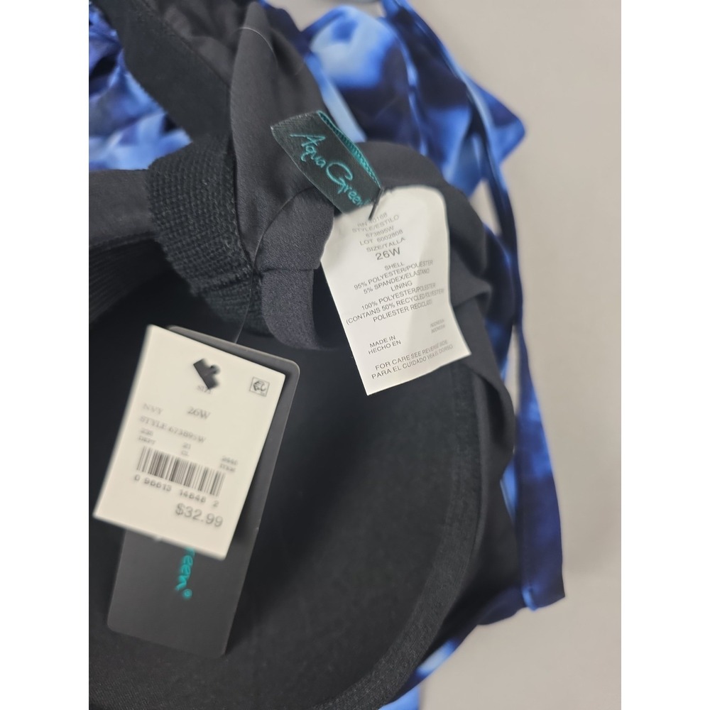 Aqua Green Womens Tankini Swimsuit Top Swimwear Tie Die Blue Plus Size 26W NWT - Picture 4 of 12